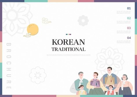 Korean Template, Lunar New Year Illustration, Korean New Year, New Year Illustration, Postcard Template, Traditional Korean, Vector Template, Korean Traditional, Lunar New Year