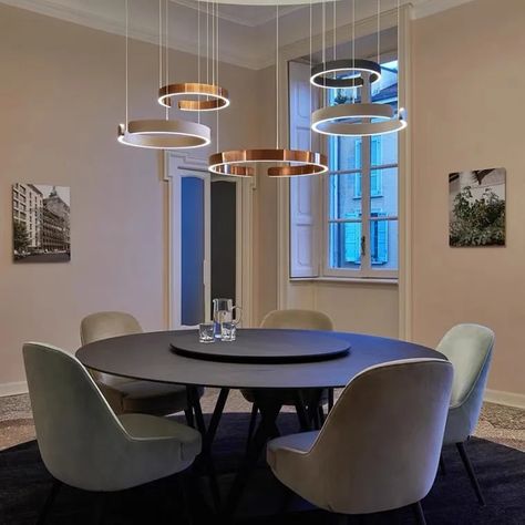 Nordic Minimalist C-shaped Adjustable Chandelier Modern Creative Restaurant Living Room Boardroom Office Front Desk Hotel Lobby - AliExpress Rose Gold Lamp, Dining Table Chandelier, Hotel Chandelier, Circular Chandelier, Stainless Steel Dining Table, Stainless Steel Lamps, Living Room Nordic, Restaurant Chandelier, Steel Dining Table