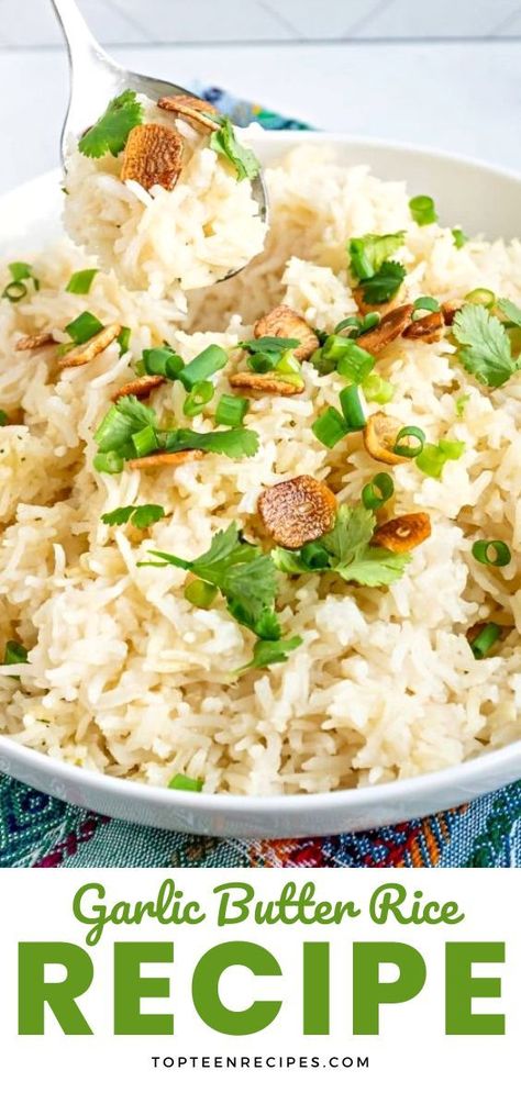 Butter Rice Recipe, Simple Garlic Butter, Buttered Rice Recipe, Garlic Butter Rice, Greek Meatballs, Garlic Rice, Butter Rice, Garlic Fries, Best Side Dishes