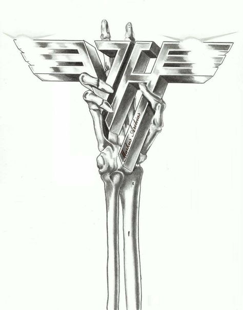 Van Halen Tattoo, Wound Tattoo, Alex Van Halen, Heavy Metal Art, Cool Vans, Eddie Van Halen, Cool Rocks, Tat Ideas, Van Halen