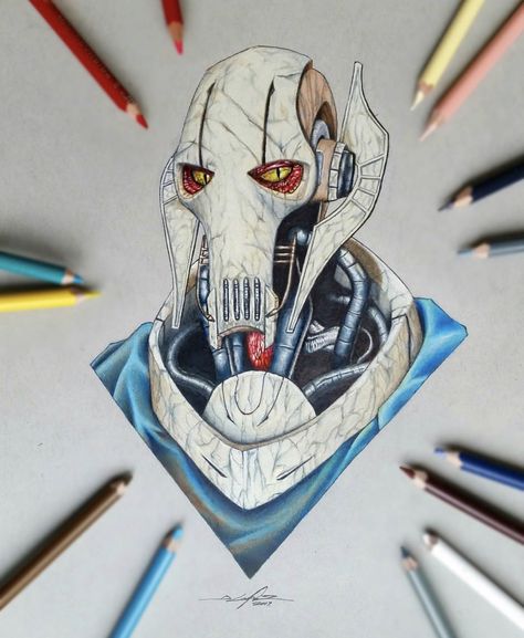 Marvel Art Drawings, General Grievous, Surreal Tattoo, Star Wars Stickers, Star Wars Drawings, Star Wars Tattoo, Star Wars Artwork, Galactic Empire, Star Wars Images