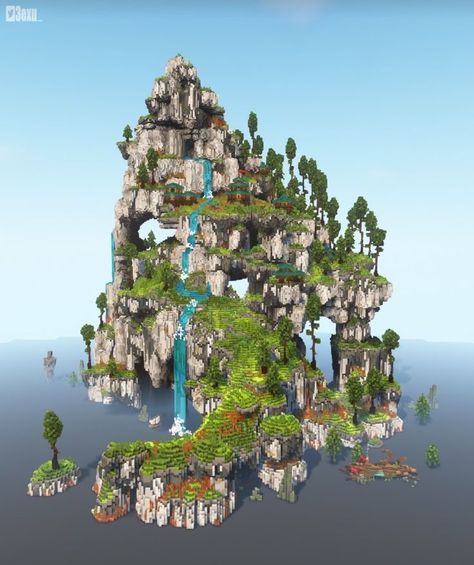 Minecraft Mega Base Ideas, Minecraft Terraforming, Minecraft Landscape, Minecraft Tree, Minecraft Kingdom, Minecraft Statues, Bathroom Build, Minecraft Structures, Bangunan Minecraft