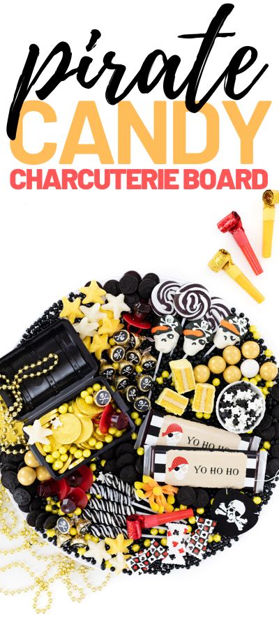 Pirate Candy Charcuterie Board. Best Pirate Party Candy Ideas. Gold Coins, Skull Candies. #pirateparty  #partyideas #candycharcuterie Pirate Candy, Pirate Charcuterie Board, Pirate Snacks, Candy Board, Swirl Lollipops, Dessert Platter, Chocolate Coins, Candy Sprinkles, Snack Board