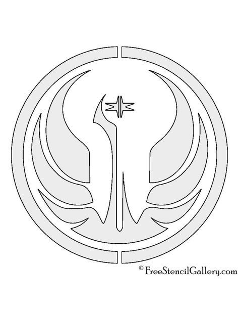 Star Wars - Old Republic Symbol Stencil | Free Stencil Gallery Star Wars Old Republic, Republic Symbol, Camo Stencil, Star Wars Stencil, Halloween Pumpkin Stencils, Star Wars Bedroom, Halloween Pumpkin Carving Stencils, Star Wars The Old, Old Republic