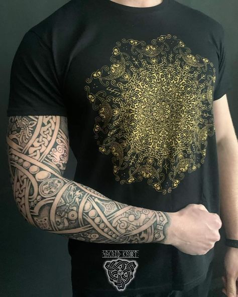 Men’s Celtic Sleeve Tattoo, Celtic Tattoo Sleeve Men, Nordic Arm Sleeve Tattoo, Celtic Forearm Tattoo, Nordic Tattoo Men, Celtic Tattoos For Men Irish, Irish Warrior Tattoo, Warrior Sleeve Tattoo, Viking Sleeve Tattoo