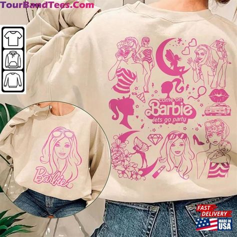 Barbie Doodle Art, Barbie Shirt Ideas, Barbie Doodle, New Movies 2023, Barbie Ootd, Barbie Hoodie, Barbie Movie 2023, Workout Barbie, Funny Princess