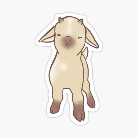 "Tiny goat - blue" Sticker by Milanicole | Redbubble Tiny Goat, Pastel Blue Background, Baby Goat, Cute Goats, Baby Goats, Printable Stickers, Pastel Blue, Blue Background, Cartoon Drawings