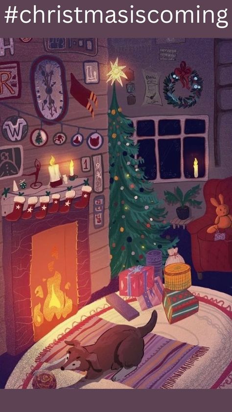 Fireplace Illustration, Fireplace Drawing, Fireplace Art, Christmas Artwork, Illustration Noel, Winter Illustration, Christmas Feeling, Christmas Fireplace, Christmas Poster