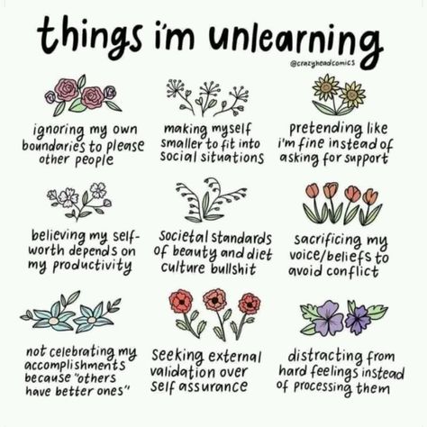 Things I’m Unlearning, Ways To Stay Healthy, Healing Words, Mental Health Support, Mental And Emotional Health, Healing Journey, Coping Skills, Self Love Quotes, Self Improvement Tips