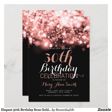 30th Gift Ideas, 30th Birthday Party Women, Birthday Cake For Women Elegant, 26 Birthday Cake, Birthday Rose Gold, 30th Birthday Themes, Big 30, 37 Birthday, Confetti Invitation