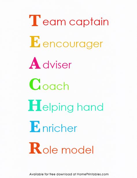 Teachers Quotes Inspirational, Teacher Acronym, Cute Teacher Quotes, Quotes On Teachers, Printable Teacher Quotes, Free Teacher Planner, English Teacher Quotes, Teacher Encouragement Quotes, Best Teacher Quotes