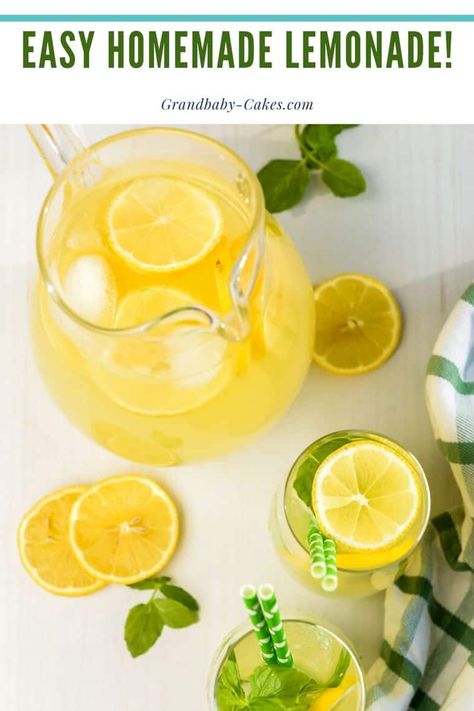 Homemade Lemonade Recipe, Easy Lemonade Recipe, Lemon Treats, Lemonade Drink, Homemade Lemonade Recipes, Lemonade Recipe, Fresh Lemonade, Homemade Lemonade, Food Stamps