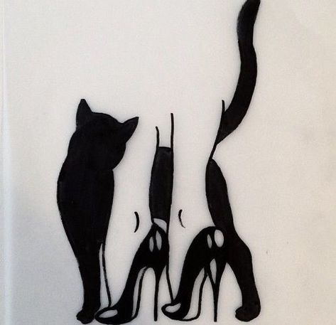 Johnny Gloom, Silhouette Chat, Gotik Tattoo, Black Cat Tattoos, Halloween Tattoo, Tattoo Flash Art, Flash Art, Arte Animal, Tattoo Models