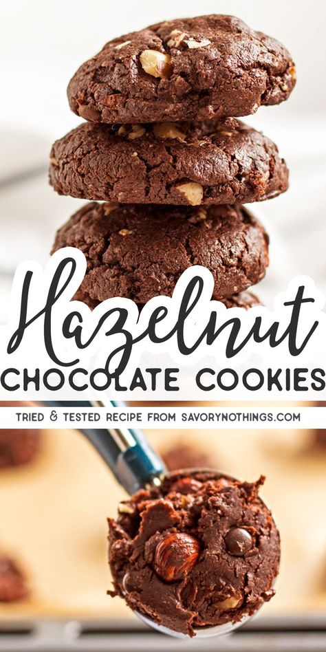 Nutella Hazelnut Cookies, Hazelnut Cookie Recipes, Easy Hazelnut Recipes, Chocolate Nut Cookies, Hazelnut Cookies Recipes, Hazel Nut Recipes, Hazelnut Recipes Desserts, Hazelnuts Recipes, Nut Cookies Recipe