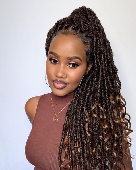 Locs Ideas, Goddess Locs Crochet, Afro Beauty, Chunky Combat Boots, Faux Locs Crochet, Hair For Black Women, Skin Advice, Locs Crochet, Faux Locs Hairstyles