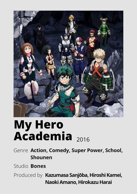 Famous Movie Posters, Genre Posters, Anime Minimalist Poster, Poster Information, My Hero Academia Anime, Anime Printables, Haikyuu Kageyama, Anime Watch, Anime Titles