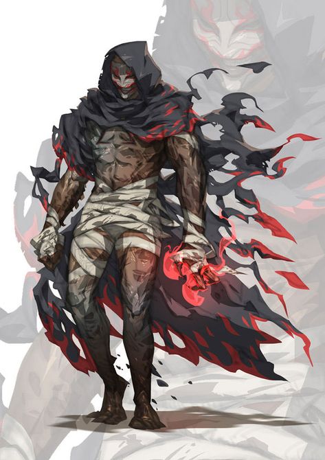 Salafite Phantom Concept Art, Dark Monk Dnd, Demon Martial Artist, Dnd Monk Character Art, D&d Monk Art, Dnd Bounty Hunter Character Design, Bbeg Dnd Art, Monk Dnd Art, Dnd Mummy