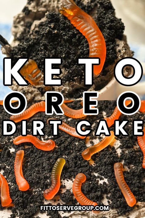 This keto oreo dirt cake is a delicious, low-carb alternative to traditional dirt cake recipes. It mimics the flavor of the classic Oreo creamy dessert without the worry of too many carbs or gluten. It's a low-carb dirt cake that is easy and fun to make. keto dirt cake| keto oreo dessert| sugar-free dirt cake Easy Dirt Cake, Chocolate Dirt Cake, Dirt Dessert Recipe, Dirt Cake Cups, Dirt Cups Dessert, Dirt Pudding Recipes, Dirt Recipe, Chocolate Dirt, Oreo Dirt Cake