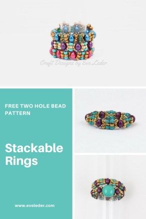 Stitch Rings, Beaded Ring Tutorial, Stitch Ring, Free Beading Tutorials, Ring Tutorial, Clay Pot Crafts, Ladder Stitch, Beaded Ring, Beading Tutorial