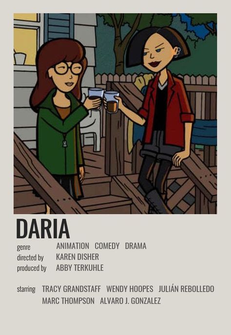 Daria Mtv, Minimalist Polaroid Poster, Daria Morgendorffer, Girly Movies, Film Posters Minimalist, Polaroid Poster, Movie Poster Wall, Comedy Drama, Cartoon Posters