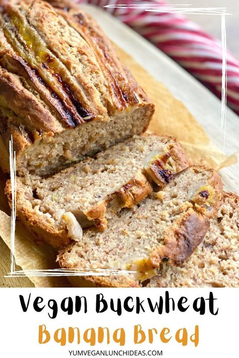 Vegan Brunch Ideas, Banana Cake Vegan, Buckwheat Banana Bread, Vegan Gluten Free Banana Bread, Whole Food Desserts, Applesauce Bread, Vegan Brunch Recipes, Buckwheat Bread, Flours Banana Bread