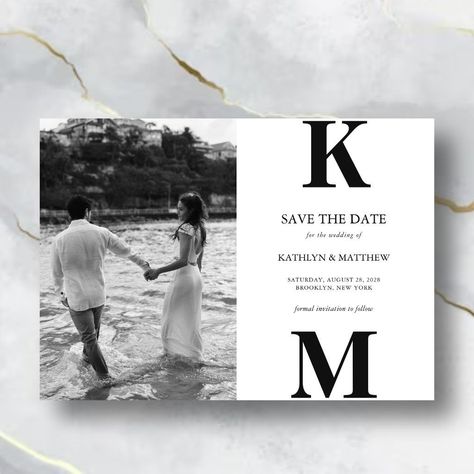 wedding invitation template Save The Date Ideas Black And White, Save The Date Magnet Ideas, Bold Monogram, Magnet Ideas, Modern Save The Dates, Magnetic Card, Save The Date Magnets, Wedding Prints, Beautiful Wedding Invitations