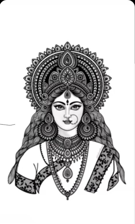 Curly Hair Drawing, Artwork Wallpaper, Hair Drawing, Tanjore Painting, Drawing Book, Durga Maa, Anime Artwork Wallpaper, Durga Goddess, Mural Painting