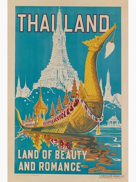 Thailand Poster, Art Romantique, Thailand Tourism, Herman Melville, Romance Travel, Art Christmas Gifts, Ao Nang, Travel Art Print, Retro Graphics