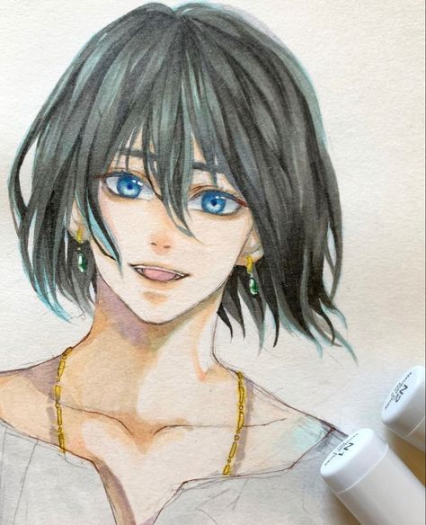 Anime Copic Markers Drawings, Copic Markers Drawings, Howl Anime, Copic Marker Drawings, Ghibli Anime, Copic Drawings, Copic Marker Art, Copic Marker, Marker Drawing