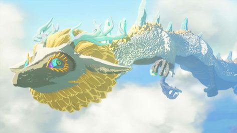 Zelda Dragon Form, Totk Zelda Dragon, Legend Of Zelda Dragons, Zelda Totk Dragon, Zelda Botw Screenshots, Light Dragon Totk, Botw Dragons, Zelda Dragons, Ghibli Zelda