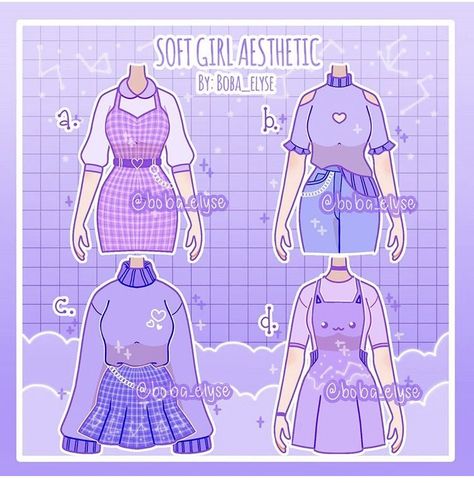 Clothing Sketches, Clothing Design Sketches, Soft Girl Aesthetic, Drawing Anime Clothes, Dress Design Sketches, Cartoon Outfits, Fashion Design Drawings, Fashion Design Sketches, Drawing Clothes