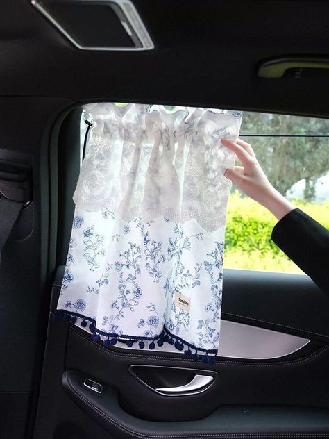 Cute Car Window Sun Shade Double Layer Lace Curtain Car Accessories For Girls Babys Women Kawaii Checked PatternCar Decor -  #accessories #Babys #Car #checked #Curtain #Cute #decor #Double #girls #Kawaii #Lace #Layer #PatternCar #Shade #Sun #Window #Women Cute Car Interior Ideas Diy, Cute Car Interior Ideas, Car Window Covers, Car Curtains, Car Interior Diy, Window Sun Shades, Lace Curtain, Car Deco, Car Accessories For Girls