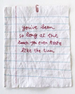 Embroidered Objects, Rod Mckuen, Poetry Lyrics, Thread Art, June 3rd, Textile Arts, Stitch Art, Sea Art, Poetry Words