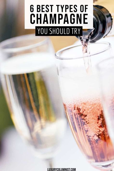 The 6 best types of Champagne wine that you should try Types Of Champagne, Expensive Champagne, Champagne Pairing, Sweet Champagne, Pinot Noir Grapes, Wine Teacher, Grape Uses, Best Champagne, Red Champagne