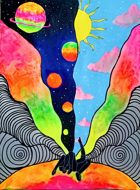 Trippy Acrylic Painting, Psychadelic Art, Trippy Painting, Hippie Painting, In Your Arms, Cute Canvas Paintings, Indie Art, Canvas Painting Designs, Hippie Wallpaper