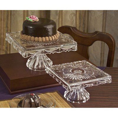 Have to have it. Godinger 10 in. Freedom Footed Cake Plate - $34.98 @hayneedle Antique Cake Stands, Crystal Glassware Antiques, Cake Carriers, Antique Cake, Crystal Cake Stand, Vintage Cake Plates, Wedding Setup, Footed Cake Plate, Cake Stand With Dome