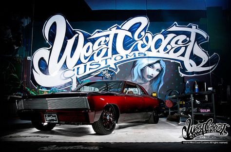 Corvelle by West Coast Customs West Coast Customs, Custom Garages, Silk Art, Chicano Art, Car Projects, Garage Design, Roll Cage, Car Shop, Auto Body