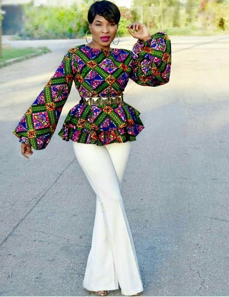 African Blouses, Ankara Tops, African Tops, African Print Tops, Ankara Designs, Fashion Blouses, African Fashion Designers, Afrikaanse Mode, African Clothes