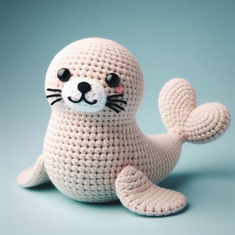 Amigurumi Seal Free Pattern, Crochet Sea Otter Free Pattern, Crochet Seal Pattern, Seal Amigurumi, Silly Seal, Crochet Seal, Crochet Pins, Striped Crochet Blanket, Pola Amigurumi