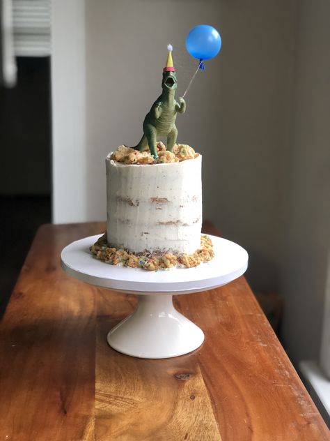 Small Dinosaur Birthday Party, Cake Decorating Dinosaur, Third Birthday Dinosaur Cake, Dinofour Birthday Cake, Dino Cake Birthday, Homemade Dino Cake, Dino 2nd Birthday Cake, Dinosaur Eating Cake, Third Birthday Cake Ideas