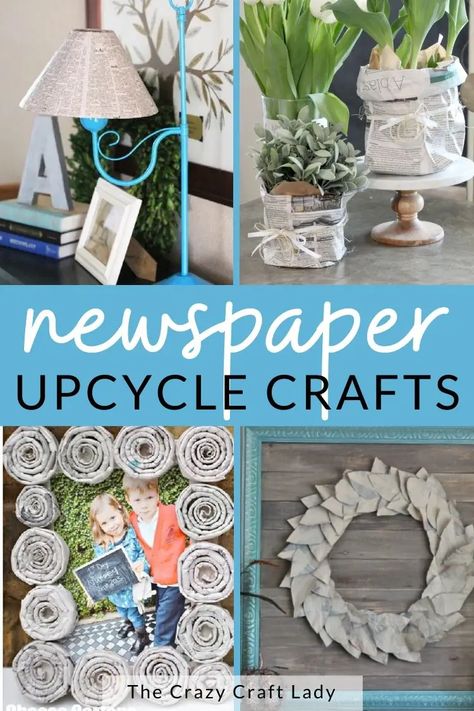 Newspaper can easily substitute regular paper for so many projects - give one of these creative newspaper crafts a try today! Newspaper Flowers, Upcycle Crafts, Newspaper Crafts Diy, Diy Newspaper, Recycle Newspaper, Mod Podge Crafts, Newspaper Art, Newspaper Basket, Newspaper Crafts