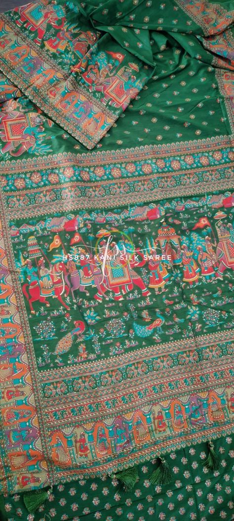 Kashmir Silk Saree, Saree Types, On The Border, Indian Saree, Handloom Saree, Indian Sarees, Silk Saree, Saree Designs, Silk Sarees