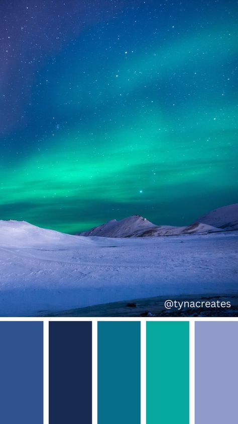 Aurora Borealis Mood Board, Astronomy Color Palette, Aurora Borealis Color Palette, Northern Lights Color Palette, Cosmic Color Palette, Futuristic Color Palette, Space Color Palette, Space Oc, Door Aesthetic