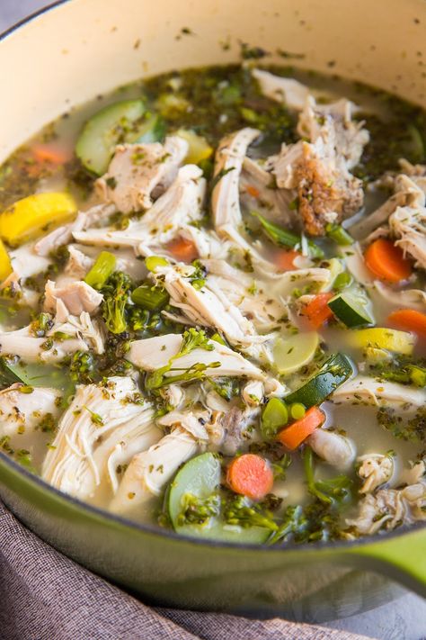 Rotisserie Chicken Zucchini Recipes, Chicken And Squash Soup, Chicken Zucchini Recipes, Chicken Squash, Zucchini Yellow Squash, Rotisserie Chicken Soup, Soup With Vegetables, Healthy Soup Recipe, Shredded Rotisserie Chicken