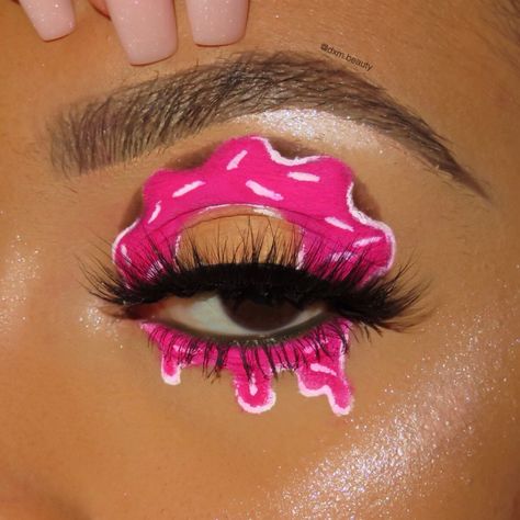 Fall Face Painting Ideas, Fall Face Painting, Candy Shoot, Donut Costume, Creative Eyeliner, Themed Makeup, Donut Worry Be Happy, Melting Ice Cream, Makeup Challenge