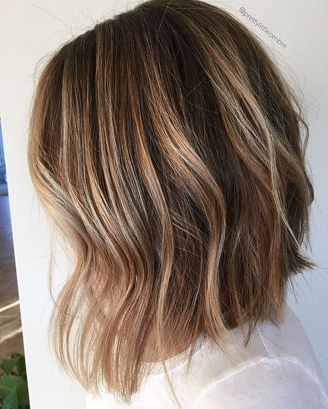 50 Light Brown Hair Color Ideas with Highlights and Lowlights Dark Brown With Caramel, Brown Balayage Bob, Hair Color Light, Brown Hair With Highlights And Lowlights, Light Brown Highlights, Long Bobs, Messy Bob, Balayage Bob, Caramel Blonde