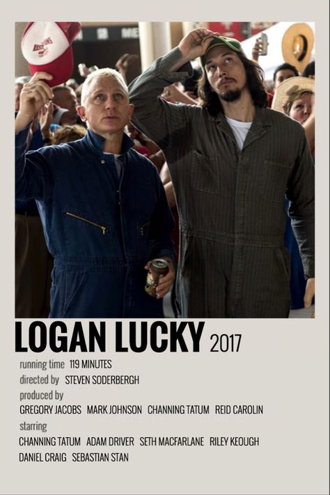 logan lucky minimalist polaroid poster. credit to @lavendersorrows for template! Lucky Poster, Logan Movies, Logan Lucky, Minimalist Polaroid Poster, Mark Johnson, Iconic Movie Posters, Film Poster Design, Polaroid Poster, Movie Poster Wall