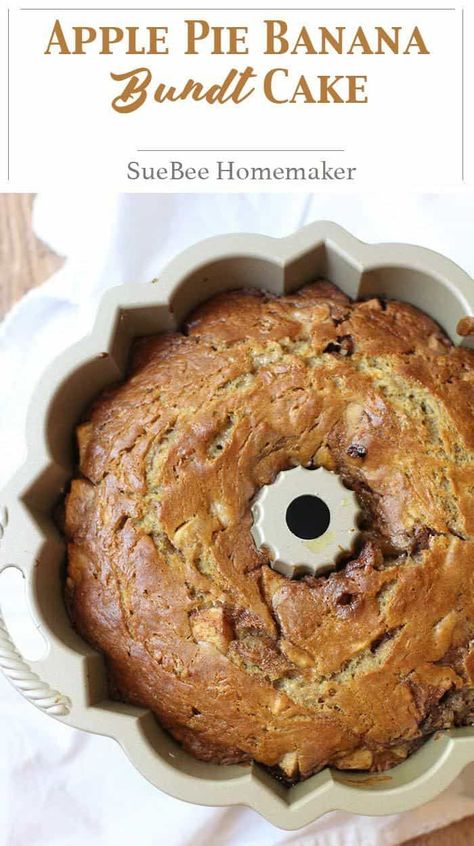 Banana Bundt Cake Recipe, Craving Cake, Banana Cake Mix, Banana Bundt Cake, Banana Bundt, Bundt Cake Recipe, Apple Pie Spice, Homemade Applesauce, Fall Cakes