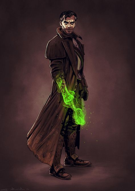 ArtStation - DnD commission - Bladepact warlock, James Nathaniel Warlock Aesthetic, Dnd Warlock, Warlock Dnd, Cyberpunk Rpg, Dungeons And Dragons Characters, Dnd Art, Modern Fantasy, Fantasy Rpg, Urban Fantasy