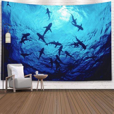 PRICES MAY VARY. Size:60x50 (150X130cm) art tapestry.Good elasticity and wear resistance,it is a nice decoration for your room. Brand:Shorping.Made of durable cotton Polyester cloth material which the material is durable, comfortable and skin-friendly about the hanging wall tapestry. The pictures of wall tapestry prints are exquisite,the colors are bright, the texture is clear.Pictures are printed on only one-side of the Rose tapestry which is more realistic, colorful. The Burgundy tapestry are Shark Tapestry, Ocean Baby Rooms, Ocean Kids Room, Ocean Themed Rooms, Ocean Room Decor, Ocean Tapestry, Space Tapestry, Ocean Room, Tree Tapestry